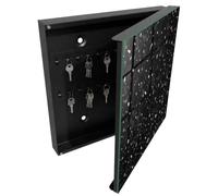 Tulup Boîte à Clés 30x30 cm | Noir | Porte Droite | Fixation Murale