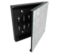 Tulup Boîte à Clés 30x30 cm | Noir | Porte Droite | Fixation Murale