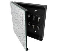 Tulup Boîte à Clés 30x30 cm | Noir | Porte Gauche | Fixation Murale