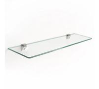 Tulup Étagère en Verre pour Salle de Bain et Cuisine 70x13 cm pour Cosmétiques et Ustensiles de Cuisine Montage Mural avec Support Rectangulaire Épaisseur 6 mm Durable Transparent Style Moderne