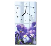 Tulup Horloge murale fleur rose - Noir