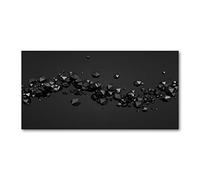 Tulup Impression sur verre100x50 cm Image Tableau Photo décorative panoramique pour la Cuisine et Le Salon - Art: Moderne et Classique - Abstraction 3D - Noir