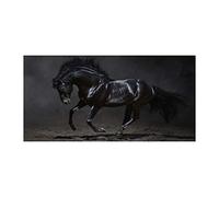 Tulup Impression sur verre100x50 cm Image Tableau Photo décorative panoramique pour la Cuisine et Le Salon - Animaux - Cheval Noir - Noir