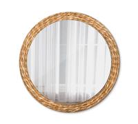Tulup Miroir mural rond bohème - Orange