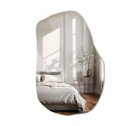 Tulup Miroir Verriere pour Le Mur 70x45,5 cm Forme Organique Original Moderne Irrégulier pour Salon Salle de Bain Chambre Vestiaire Non Encadré Horizontal ou Vertical Style Industriel