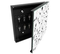 Tulup Organisateur Clef 30x30 cm | Noir | Porte Droite | Fixation Murale