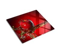 Tulup Planche À Découper 60x52cm Verre Trempé Cuisine Couvercle Cuisinière à Induction Protection Plaque Panneau de Protection - Apple et l'eau