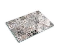 Tulup Planche À Découper - 80x52cm - Protection Plaque Induction Cuisson Tapis de Découpe Verre Trempé - Carreaux De Céramique