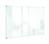 Tulup Plaque en Verre 100x70 cm Transparent 4mm d'épaisseur Panneaux pour la Cuisine Montage Mural Crédence de Cuisine Anti-éclaboussures Verre Trempé Float de Fixation Inclus