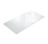 Tulup Plateau Verre 120x60 cm Effet Mat Bords Polis pour Table et Table Basse Imperméable Nettoyage Facile avec Pieds Antidérapants Décoration Élégante Verre Trempé