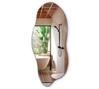 Tulup Vanity Miroir 35x80 cm Asymétrique Vertical et Horizontal pour Salle de Bain Salon Chambre à Coucher Couloir Style Moderne sans Cadre Décoration Intérieure Ondulé Forme Organique Non Encadré