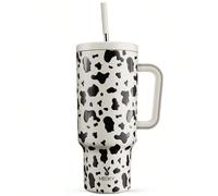 Tumbler de 40 oz avec poignée et paille, tasse isotherme, bouteille d'eau à isolation sous vide, tumbler avec couvercle et paille, mug de voyage en acier inoxydable isotherme, 100% étanche, garde le f