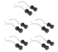 Tuminfar 10pcs Noir 2-Couches 4 X 1,5 V AAA Batterie Boite Support Case W Fils de Connexion