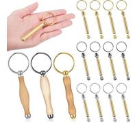 Tuminfar 12pcs Kit de Porte-Clés Tournants en Bois Accessoires de Tournage sur Bois Mandrin Porte-Clés en Bois pour Cadeaux de Menuiserie