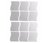 Tuminfar 12Pcs Miroir de Mur Carree Autocollant Motif de d'argent Murales de Style Chambre d'enfant Decoration