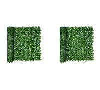 Tuminfar 2X 0.5X3 M Mur Plante Clôture Laisse Artificielle Faux Lierre Feuille Confidentialité écran écran Décor Panneaux Haie