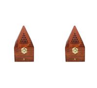 Tuminfar 2X BoîTe en Bois D'Agar en Bois de BrûLeur D'Encens BrûLeur D'AromathéRapie Antique BoîTe D'Encens Creuse Pyramide