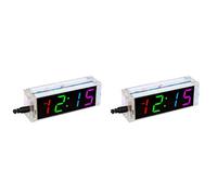Tuminfar 2X Kit D'Horloge à Monter Soi-Même, Tube Numérique, Horloge de Température, Affichage Coloré DS1302, Kit Électronique à Monter Soi-Même, Kit D'Assemblage de Sujet à Souder
