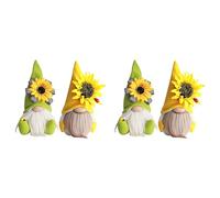 Tuminfar 4 PièCes SéRies GNOME de Tournesol Gnomes D'ÉTé Plaid GNOME de Tournesol Ornements DéCor de Tournesol