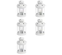 Tuminfar 5X Lanternes Une Bougie Suspendues en Métal Vintage, Photophore, Chandelier pour Mariage, Maison, Cadeau de Fêtes d'anniversaire-Blanc