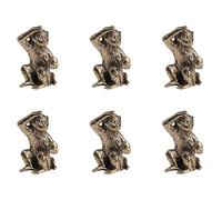 Tuminfar 6X Bronze Mini Singe Statue Singe Statue Paysage Les Accessoires, Table à Thé, Bureau Antique Articles en Bronze