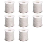 Tuminfar 8 Rouleau 200 Pieds/61 Mètres Mèche de Bougie Blanche Mèche de Bougie en Coton Tissée pour la Fabrication de Bougies à Bricoler Soi-Même Matériau Noyau de Cire sans Fumée