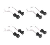 Tuminfar 8pcs Noir 2-Couches 4 X 1,5 V AAA Batterie Boite Support Case W Fils de Connexion