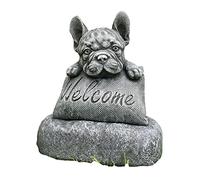 Tuminfar Bouledogue FrançAis Bienvenue sur Un Socle Accessoires de Maison ou de Jardin DéCoration de Jardin DéCoration ExtéRieure