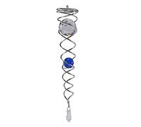 Tuminfar Carillon à Vent Moulin à Vent Cristal Fil MéTallique Boule de Cristal Vent Spinner Cloche Queue en Spirale pour la DéCoration de Jardin ExtéRieur
