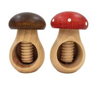 Tuminfar Ensemble de Casse-Noix en Bois Champignon & Champignon Vénéneux - 2 Pièces Outil de Décorticage de Noix, Dispositif Multifonctionnel de Casse-Noix.