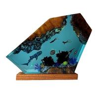Tuminfar Lampe sous-Marine en Résine Tortue Plongée Humaine Veilleuse Maison Cadeau Bureau, Bureau Chambre Décoration Veilleuse