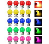 Tumnea Ampoules LED colorées Ampoule Couleur B22 3W équivalent 30W 240LM B22 Ampoules à baïonnette Couleur Guirlande Ampoules LED Multicolores pour soirée Bar Maison - 20 pièces