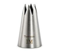 Tumtanm Embout de douille en forme d'étoile ouverte de 1 m, grande douille de glaçage en acier inoxydable sans couture #1M