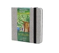 tumuarta Journal aquarelle carré, 300 g/m², 25 % coton, 21 x 21 cm, presse à froid, 24 feuilles, sans acide, micro-perforés, papier aquarelle pour une utilisation comme carnet de croquis de voyage et