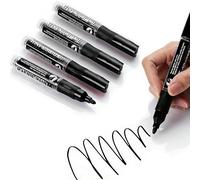 TUMYBCC Lot de 4 Marqueurs Tableau Blanc Noir, Feutres Effaçables | Feutres Paperboard 3,0mm Pointe Ronde, Marqueur Rechargeable Éco, Écriture Nette pour École & Bureau