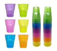 TUNDRA - Lot de 48 Gobelets en Plastique RÉUTILISABLES 300 ml., INCASSABLES | Verres Cocktail Plastique COLORÉS (PP) | MADE IN ITALY | Sans BPA, Lavables au Lave-Vaisselle - Eau, Spritz, Biere, Granité