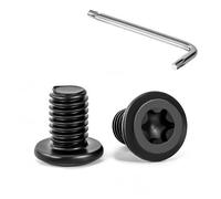 Tunejoy 20 Pièces Vis à Tête Plate Torx Noir M8 x 12 mm Vis à Six Pans Creux en Acier Inoxydable A2 V2A Boulons de Meubles Hexagonale avec Clé T40 Filetage Complet