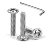 Tunejoy 30 Pièces Vis à Tête Bombée Torx avec Bride M4 x 20 mm Vis à Six Pans Creux en Acier Inoxydable A2 V2A Boulons à Tête Hexagonale avec Clé T20 Filetage Complet