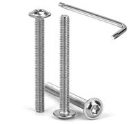 Tunejoy 30 Pièces Vis à Tête Bombée Torx avec Bride M4 x 40 mm Vis à Six Pans Creux en Acier Inoxydable A2 V2A Boulons à Tête Hexagonale avec Clé T20 Filetage Complet
