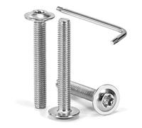 Tunejoy 30 Pièces Vis à Tête Bombée Torx avec Bride M5 x 35 mm Vis à Six Pans Creux en Acier Inoxydable A2 V2A Boulons à Tête Hexagonale avec Clé T25 Filetage Complet