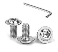 Tunejoy 30 Pièces Vis à Tête Bombée Torx avec Bride M6 x 12 mm Vis à Six Pans Creux en Acier Inoxydable A2 V2A Boulons à Tête Hexagonale avec Clé T30 Filetage Complet