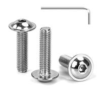 Tunejoy Vis à Tête Bombée avec Bride M5 x 20 mm Vis à Six Pans Creux en Acier Inoxydable A2 V2A Boulons à Tête Hexagonale avec Clé Allen Filetage Complet 30 Pièces