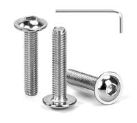 Tunejoy Vis à Tête Bombée avec Bride M5 x 25 mm Vis à Six Pans Creux en Acier Inoxydable A2 V2A Boulons à Tête Hexagonale avec Clé Allen Filetage Complet 30 Pièces