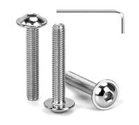 Tunejoy Vis à Tête Bombée avec Bride M5 x 30 mm Vis à Six Pans Creux en Acier Inoxydable A2 V2A Boulons à Tête Hexagonale avec Clé Allen Filetage Complet 30 Pièces