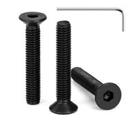 Tunejoy Vis à Tête Fraisée M5 x 30 mm à Six Pans Creux en Acier Inoxydable A2 V2A Vis à Tête Cylindrique Hexagonale avec Clé Allen Filetage Complet 30 Pièces Noir