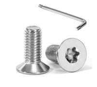 Tunejoy Vis à Tête Fraisée Torx M8 x 20 mm Vis à Six Pans Creux en Acier Inoxydable A2 V2A à Tête Fraisée Métaux avec Clé T40 Filetage Complet 20 Pièces