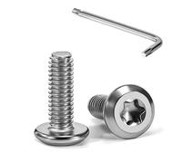Tunejoy Vis à Tête Plate Torx M4 x 12 mm Vis à Six Pans Creux en Acier Inoxydable A2 V2A Boulons de Meubles Hexagonale avec Clé T20 Filetage Complet 20 Pièces