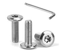 Tunejoy Vis à Tête Plate Torx M5 x 16 mm Vis à Six Pans Creux en Acier Inoxydable A2 V2A Boulons de Meubles Hexagonale avec Clé T25 Filetage Complet 30 Pièces
