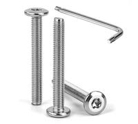 Tunejoy Vis à Tête Plate Torx M5 x 40 mm Vis à Six Pans Creux en Acier Inoxydable A2 V2A Boulons de Meubles Hexagonale avec Clé T25 Filetage Complet 30 Pièces