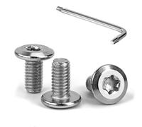 Tunejoy Vis à Tête Plate Torx M6 x 12 mm Vis à Six Pans Creux en Acier Inoxydable A2 V2A Boulons de Meubles Hexagonale avec Clé T30 Filetage Complet 30 Pièces